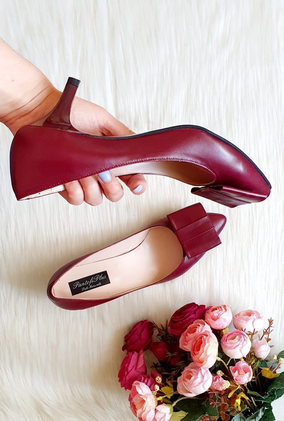 Pantofi Mini Stiletto Funda Piele Roz C62- orice culoare