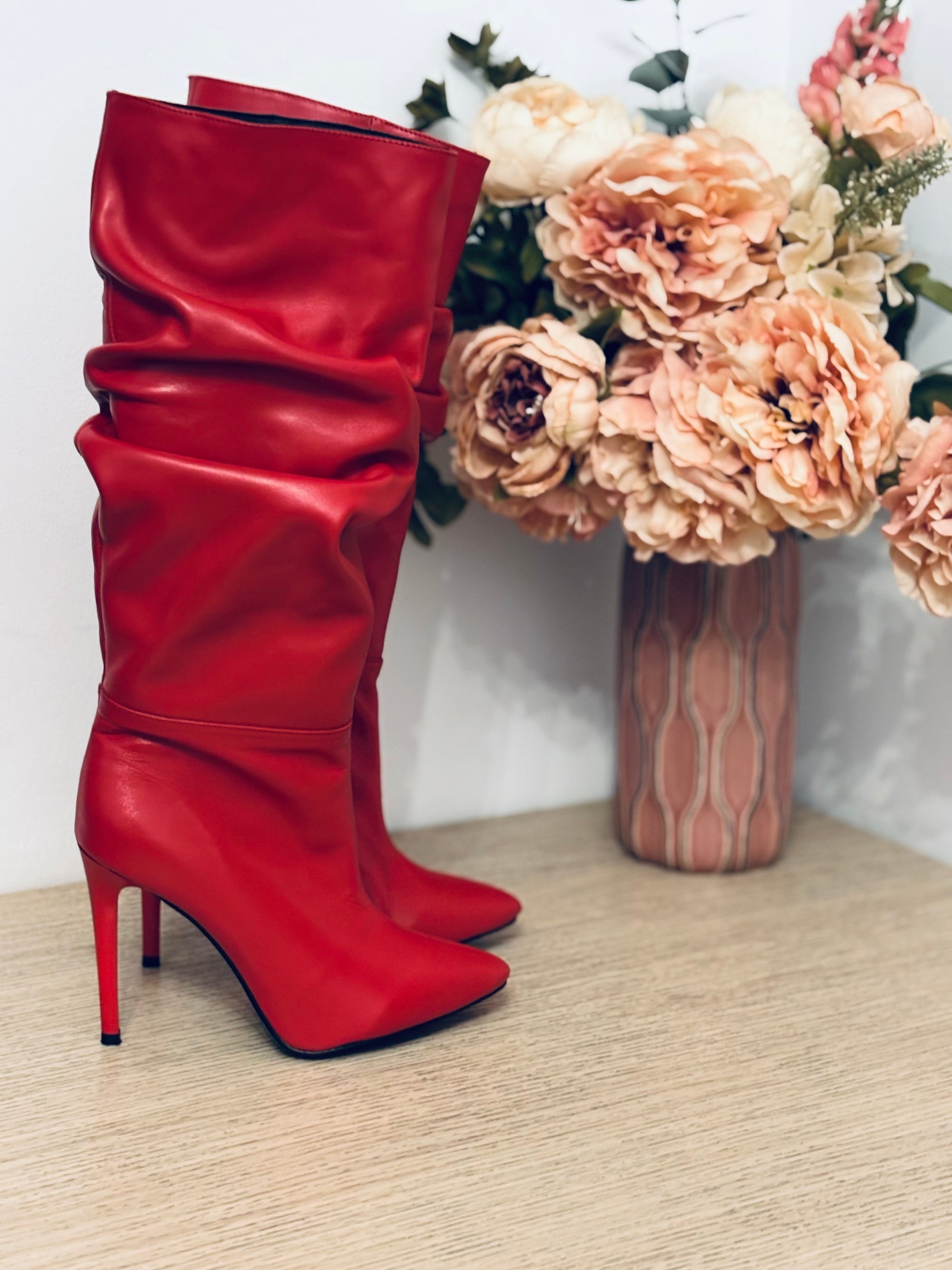 Cizme Stiletto Fronsate Piele Naturala  S7 - orice culoare