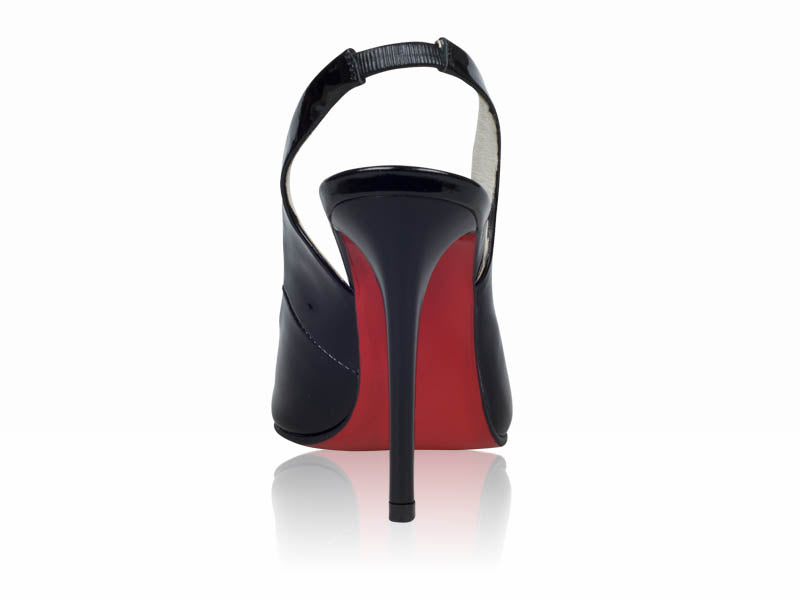 Pantofi Stiletto decupat piele lacuita negru - orice culoare