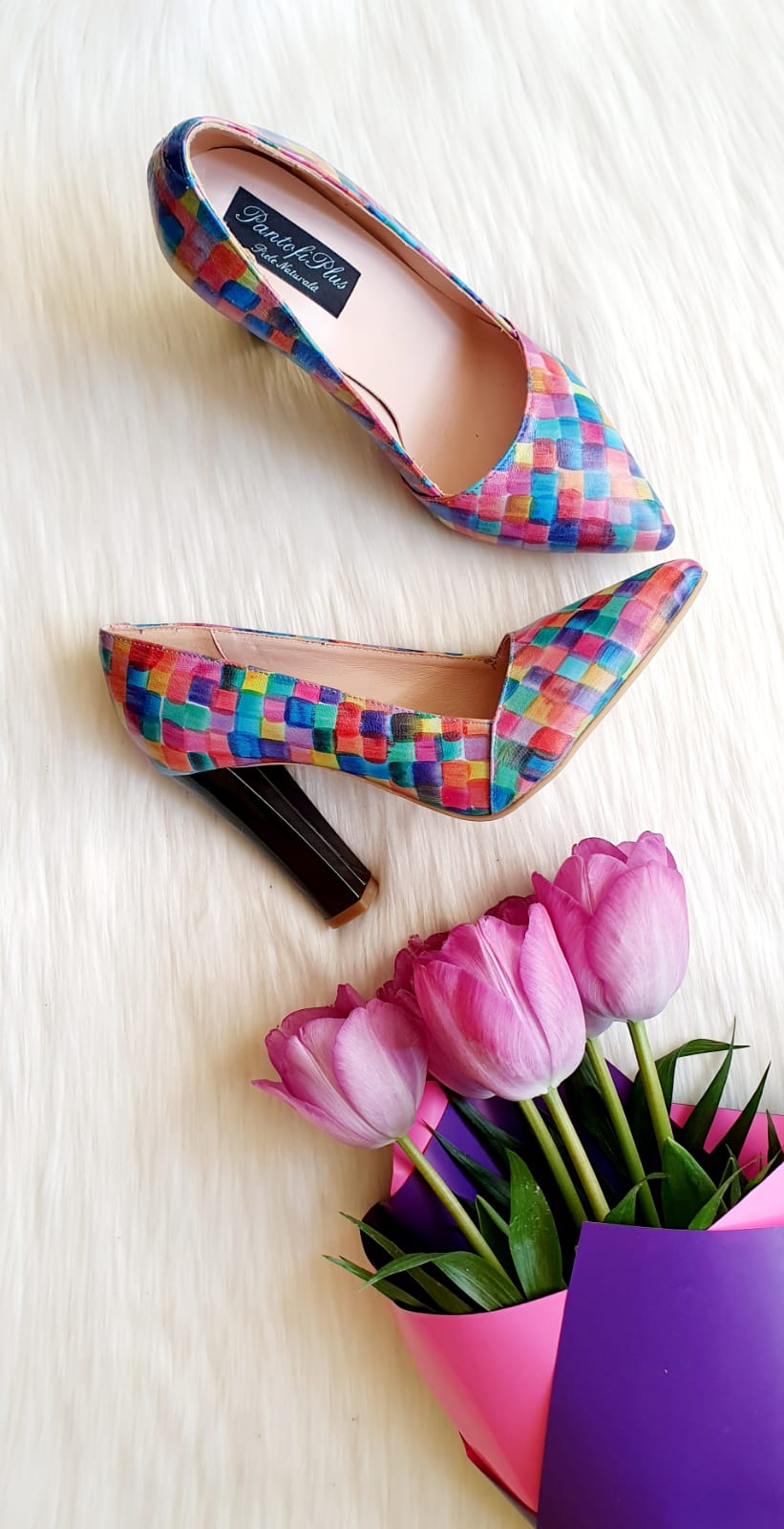 Pantofi Stiletto Toc Gros Multicolor C28 - orice culoare