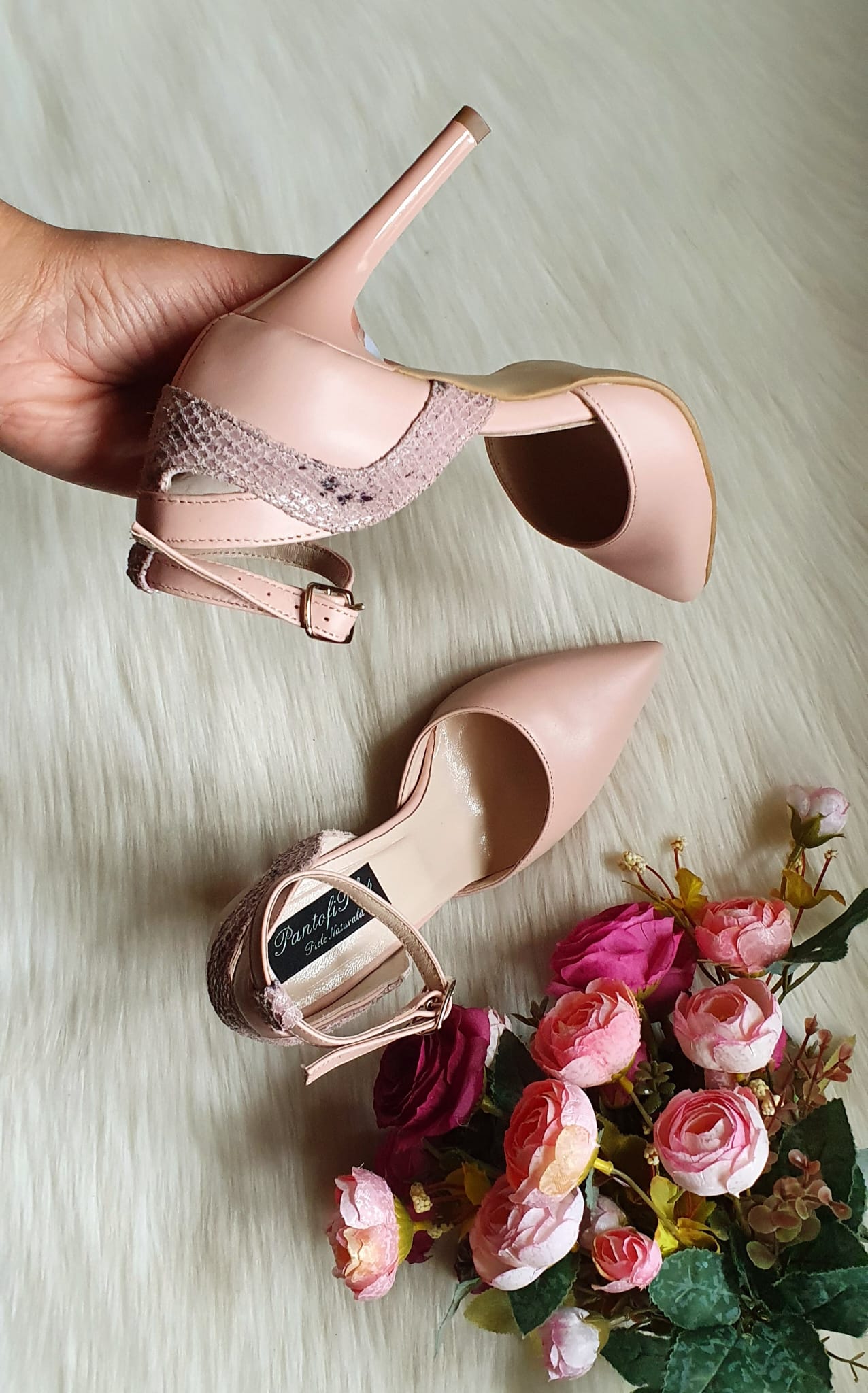 Pantofi Stiletto Galben/Bronz Emily C70 - disponibili pe orice culoare