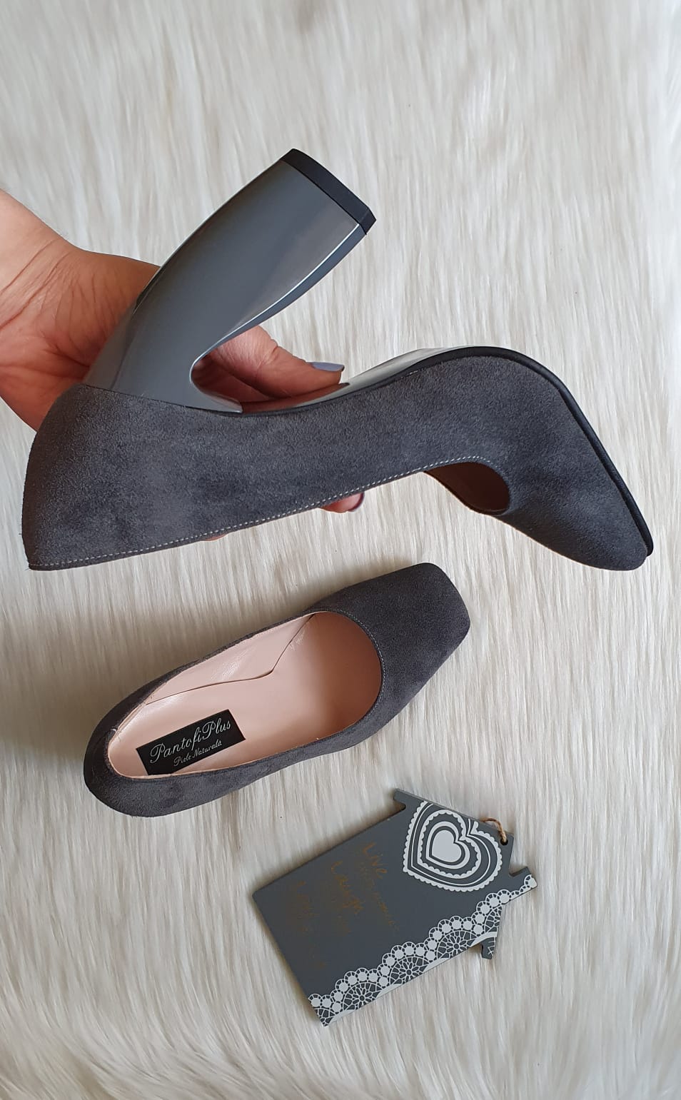 Pantofi piele Chic Madame Crook Gri - disponibili pe orice culoare