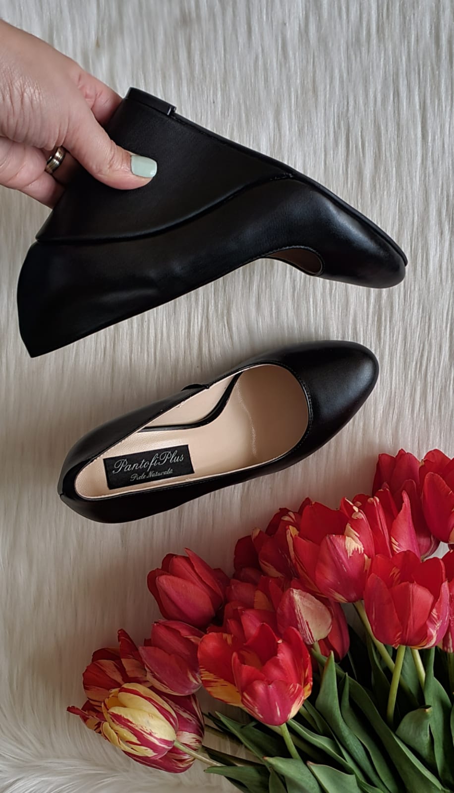 Pantofi Piele Intoarsa cu Platforma Negru N20 - orice culoare
