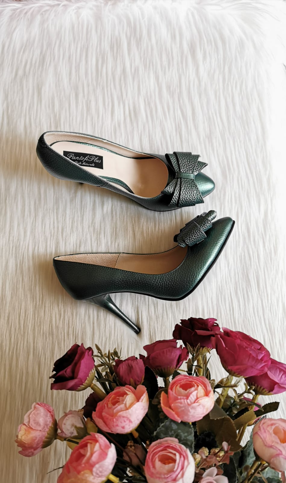 Pantofi Stiletto Piele Somon Fundita Tripla D54 - Orice Culoare