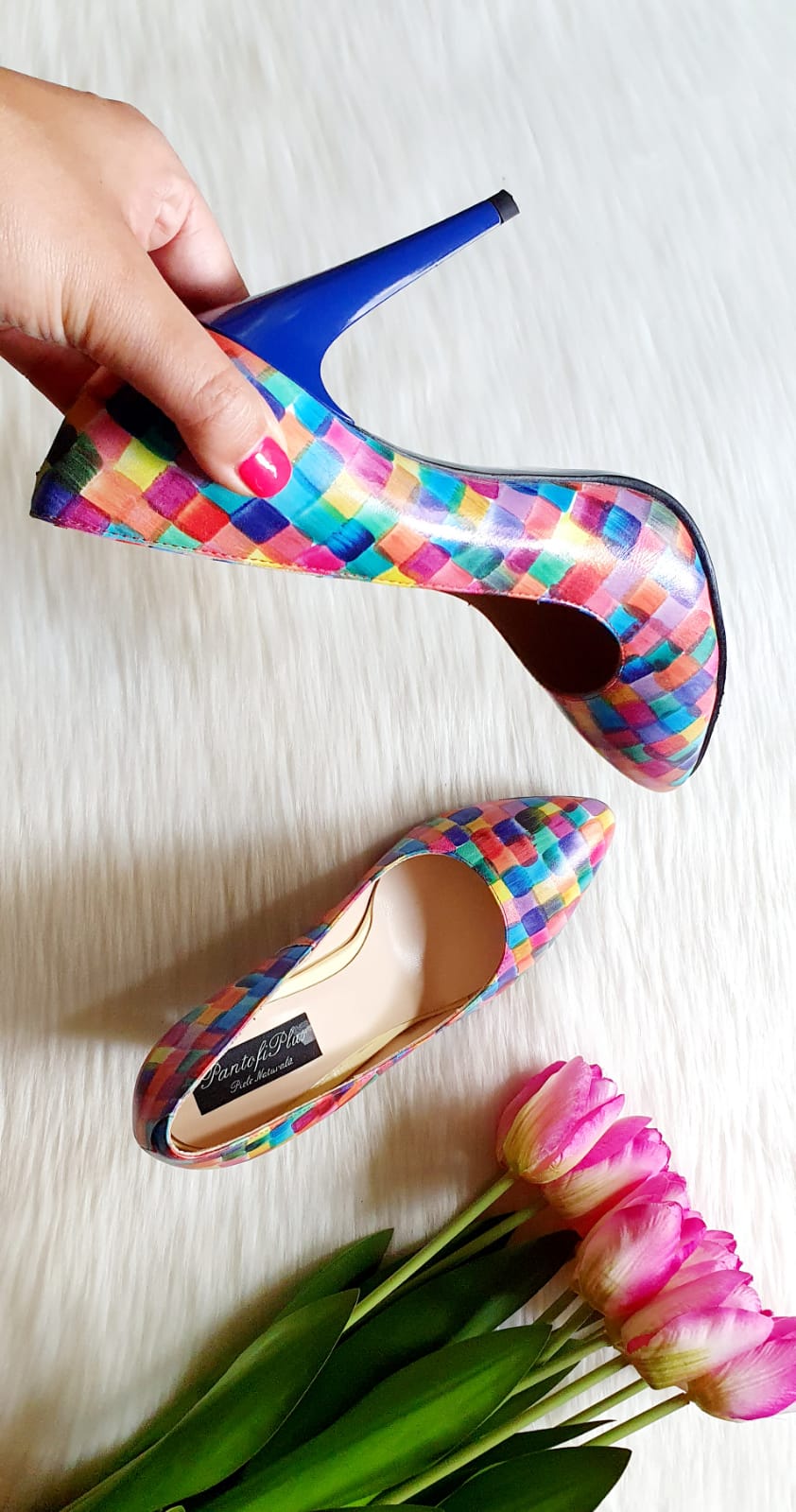 Pantofi Stiletto Multicolor piele naturala Casual  -orice culoare