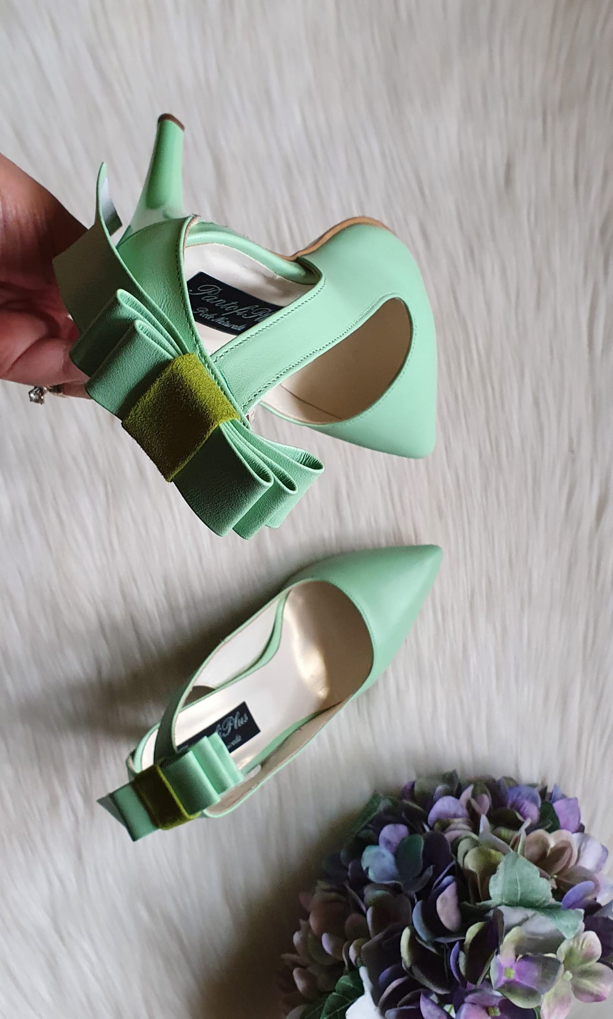 Pantofi Stiletto Ria C15 Piele Verde  - orice culoare