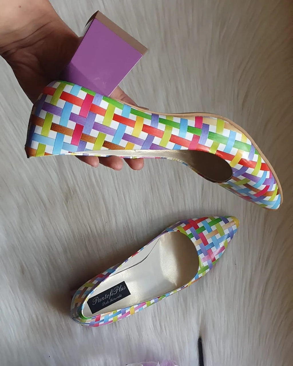 Pantofi Comod Piele Color Toc Retro C73 - orice culoare