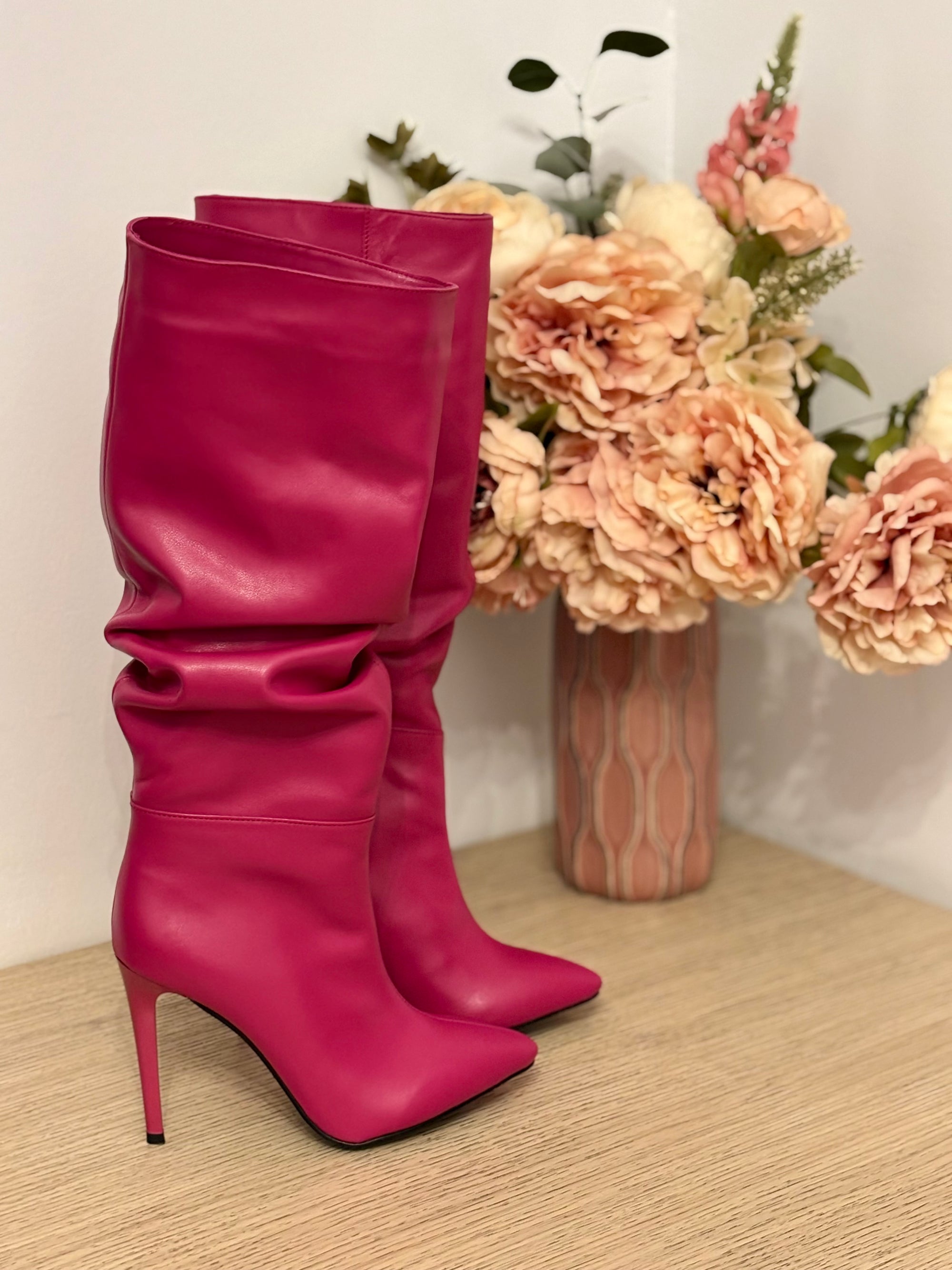 Cizme Stiletto Fronsate Piele Naturala  S7 - orice culoare