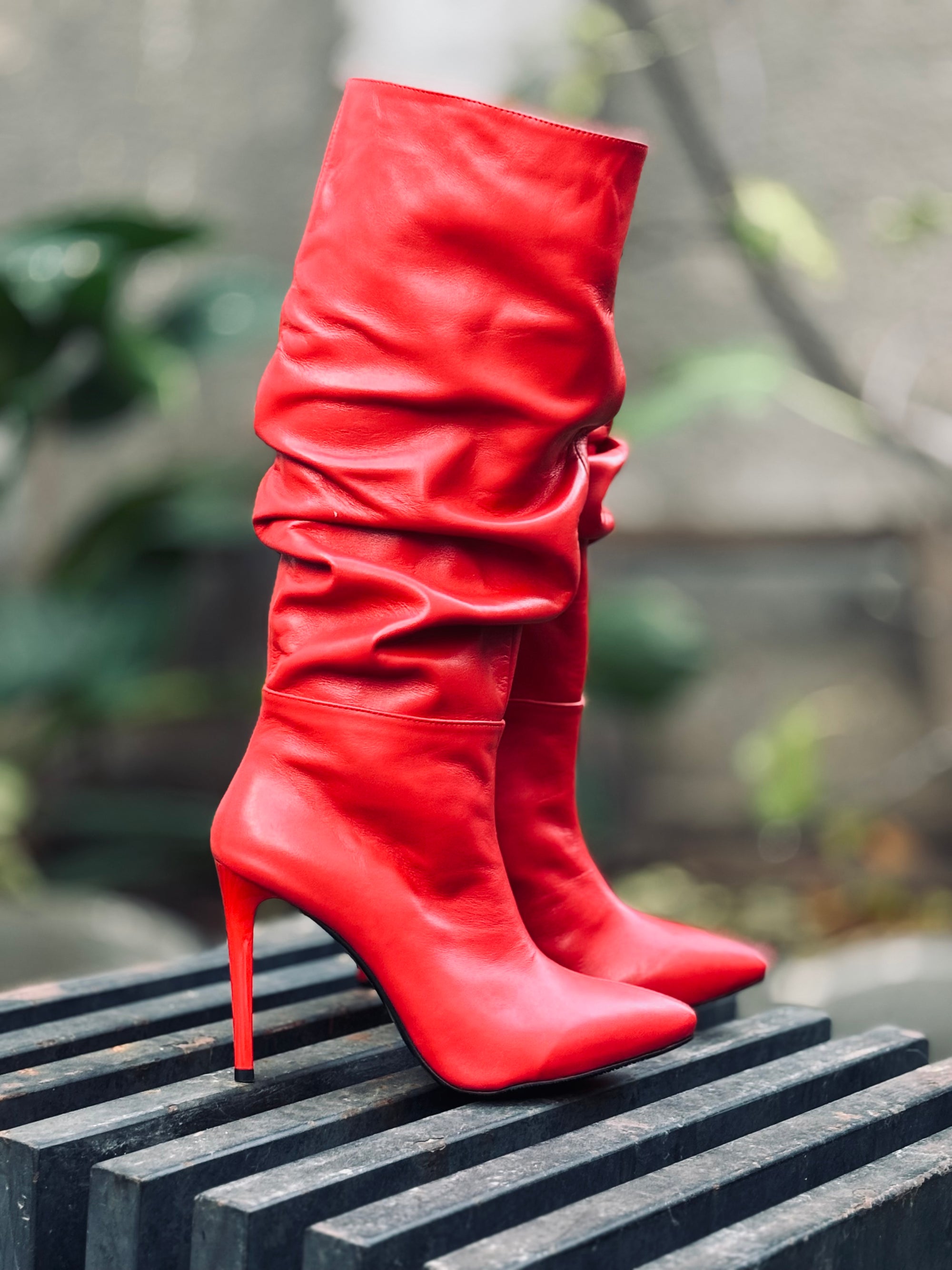 Cizme Stiletto Fronsate Piele Naturala  S7 - orice culoare