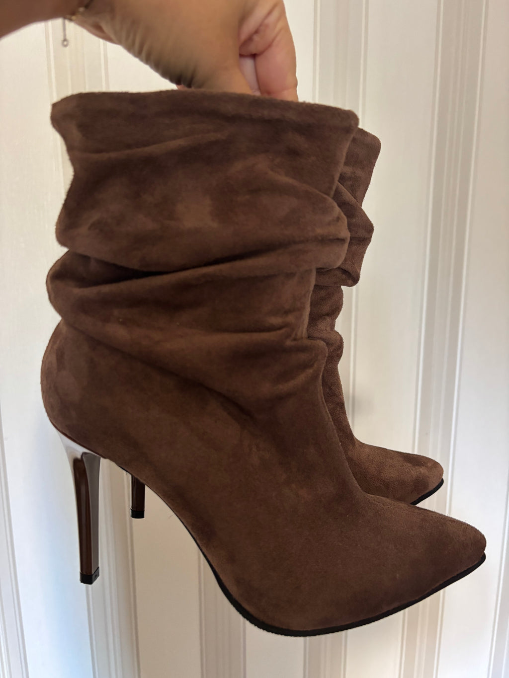 Botine piele naturala maro fronsate C7  - orice culoare