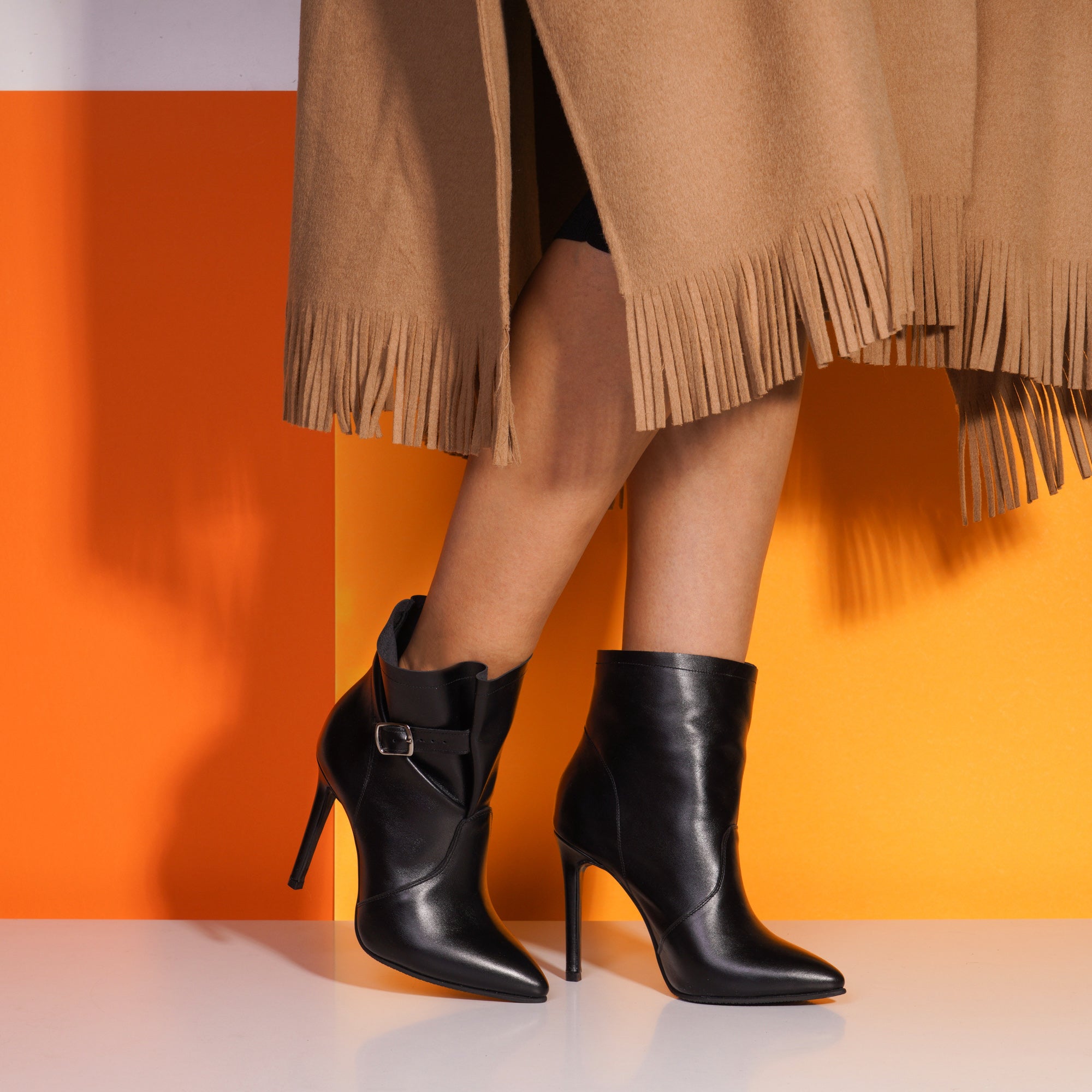 Botine Stiletto Piele Negru Delia L21 - Orice Culoare