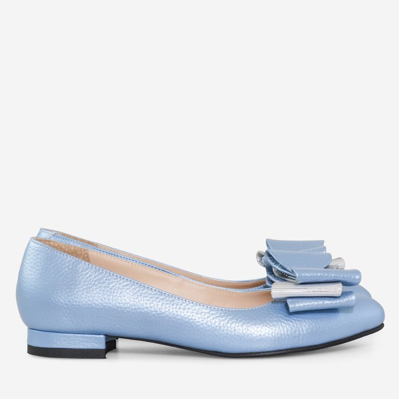 Balerini piele naturala Bleu Funda Tripla - orice culoare