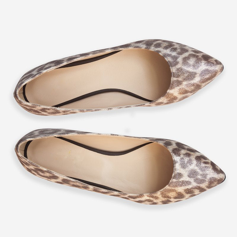 Balerini piele animal print D32 - Orice Culoare