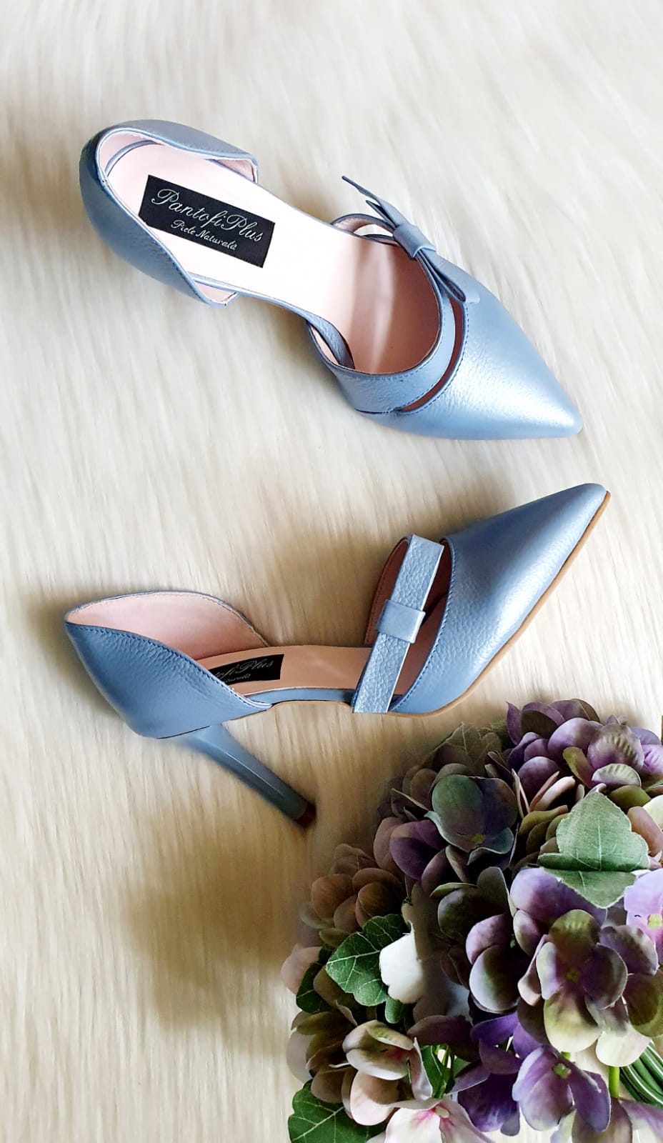 Pantofi Dama Piele Bleu Erika C51 - Orice Culoare