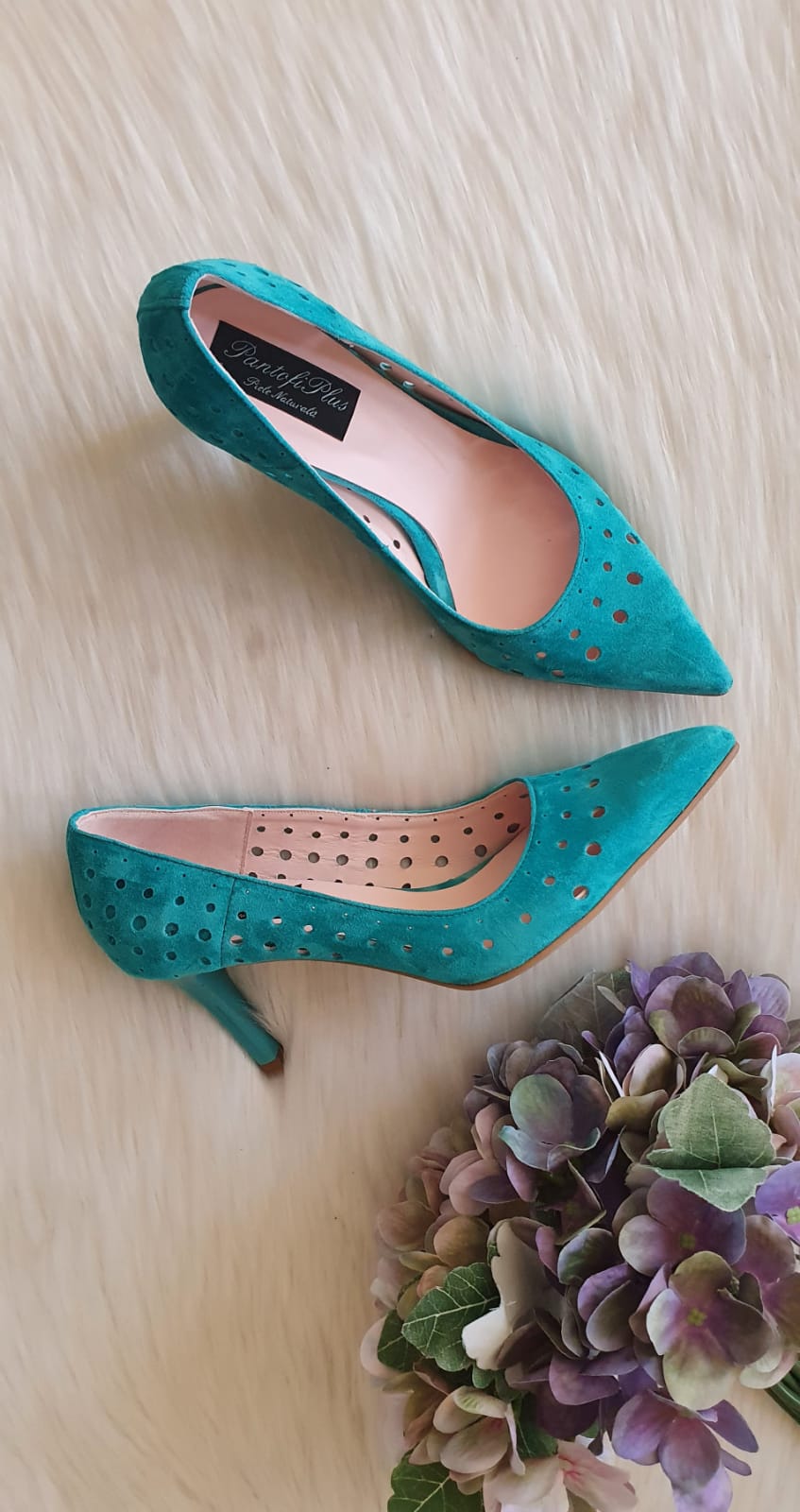 Pantofi Stiletto Piele Perforata C38 - orice culoare
