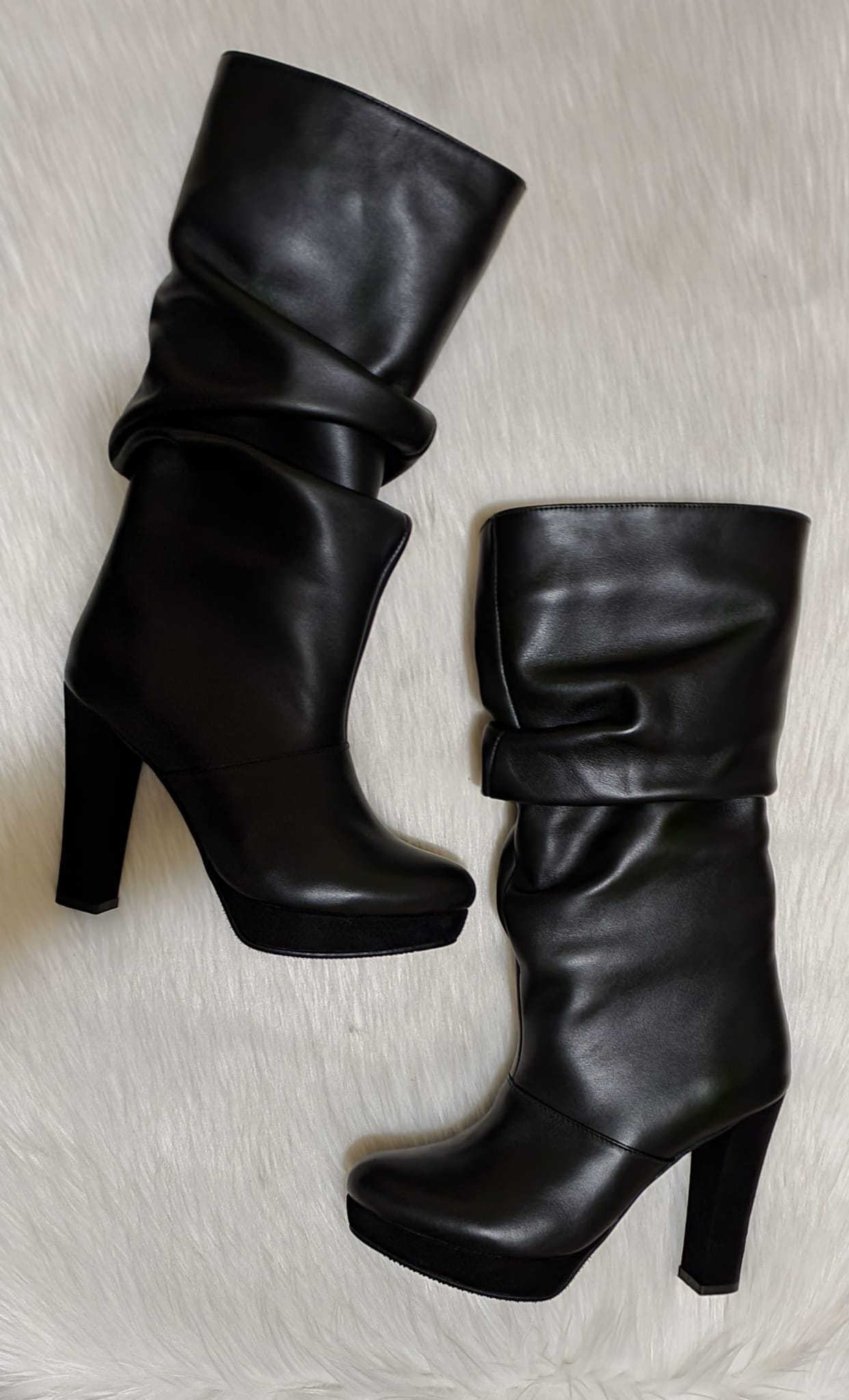 Cizme Scurte Fronsate Piele Intoarsa Maro L2- orice culoare
