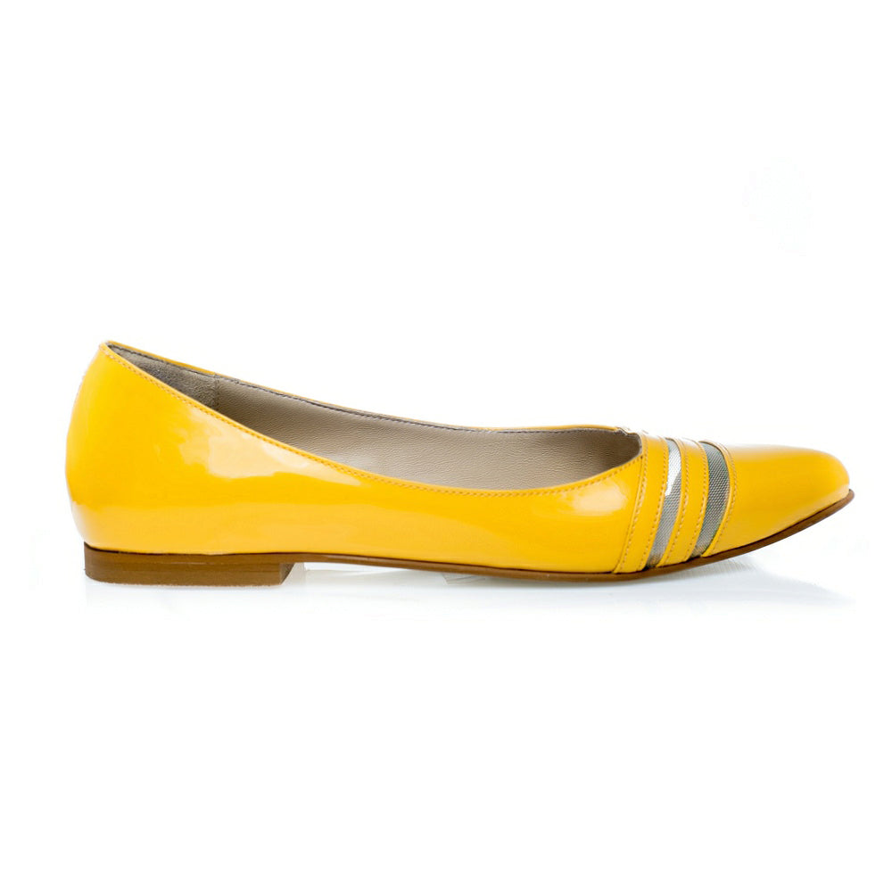 Balerini piele galben Lora C3 - orice culoare