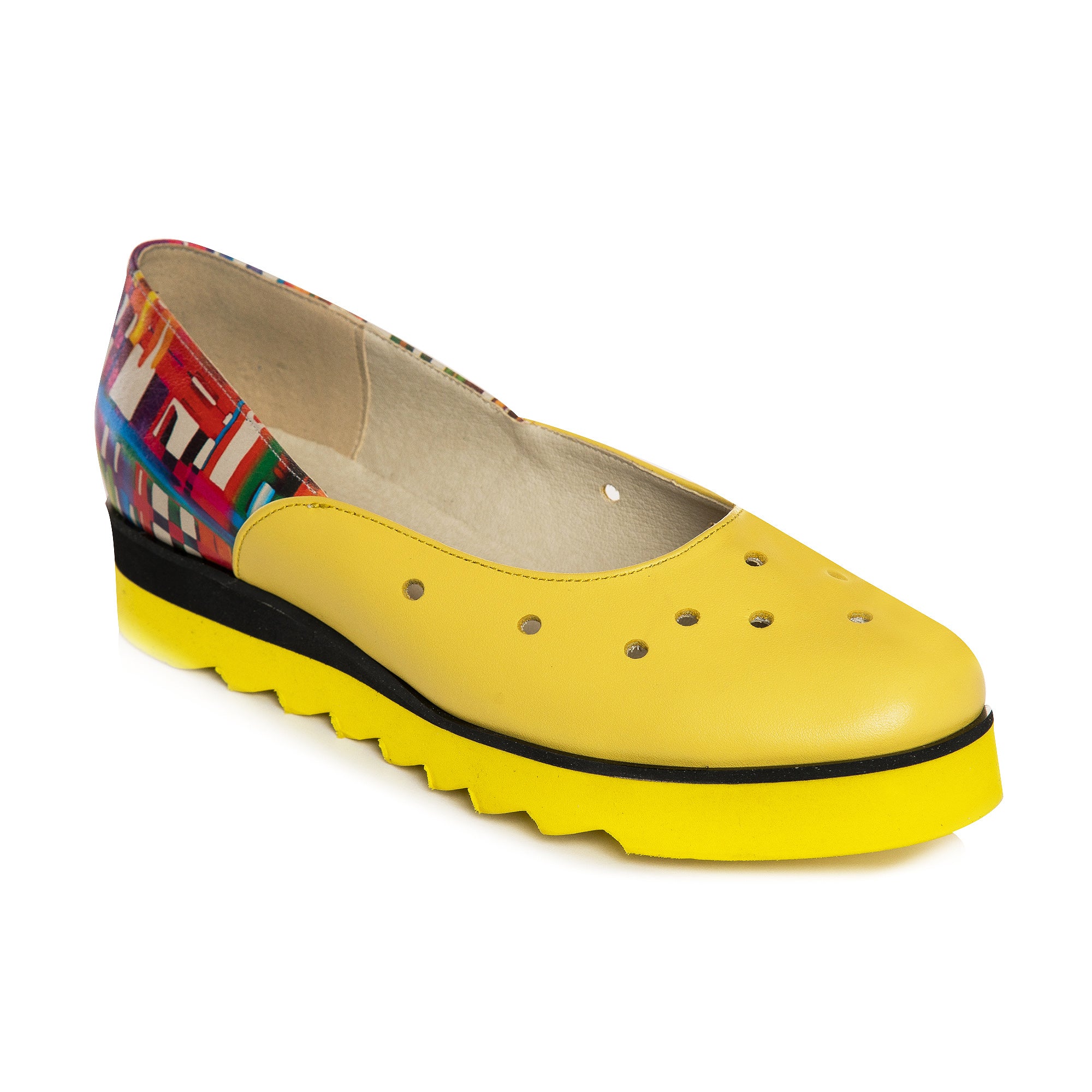 Balerini Piele Galben Color Danny V14 - Orice culoare