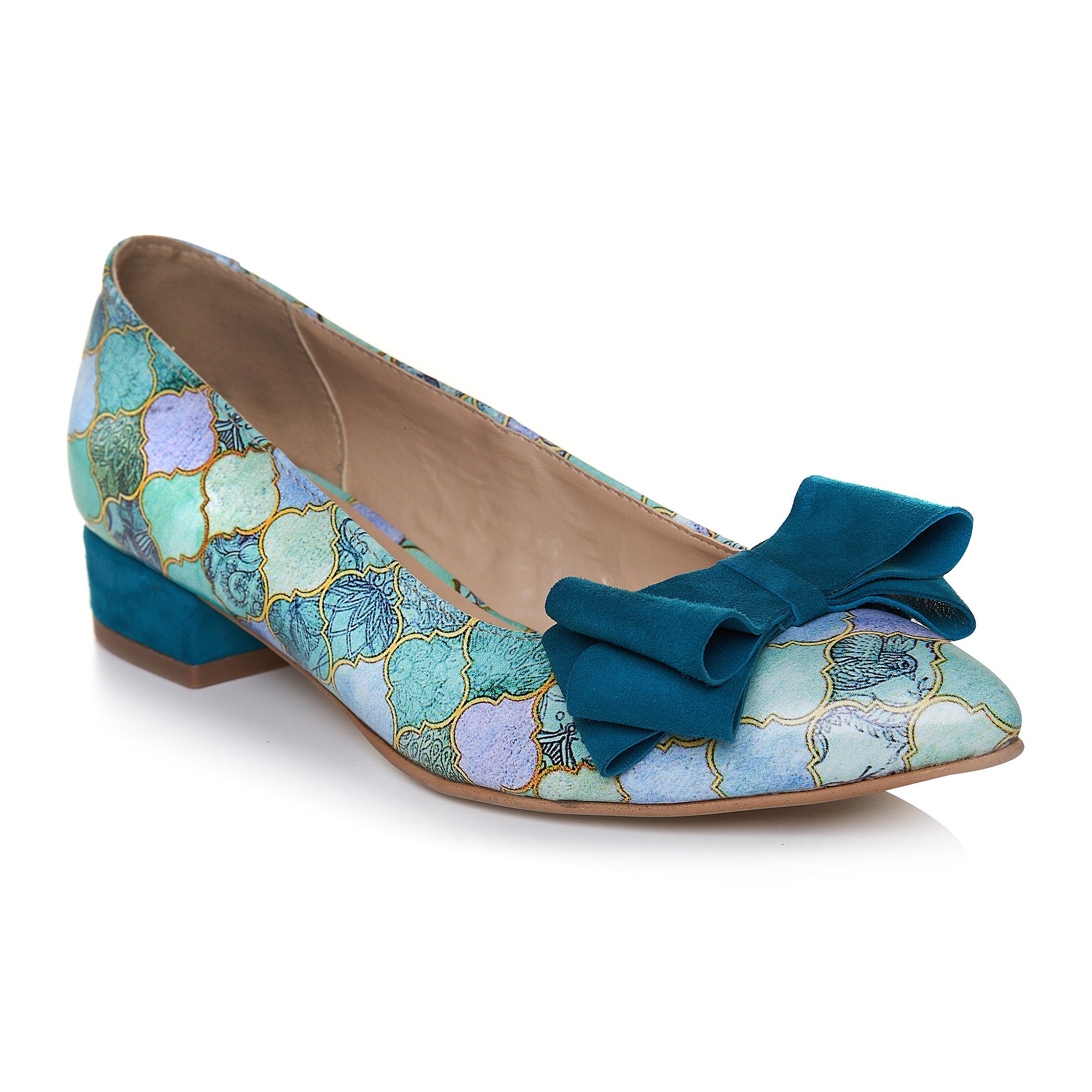 Balerini Piele Turcoaz cu Funda V11 - Orice Culoare- Orice Culoare