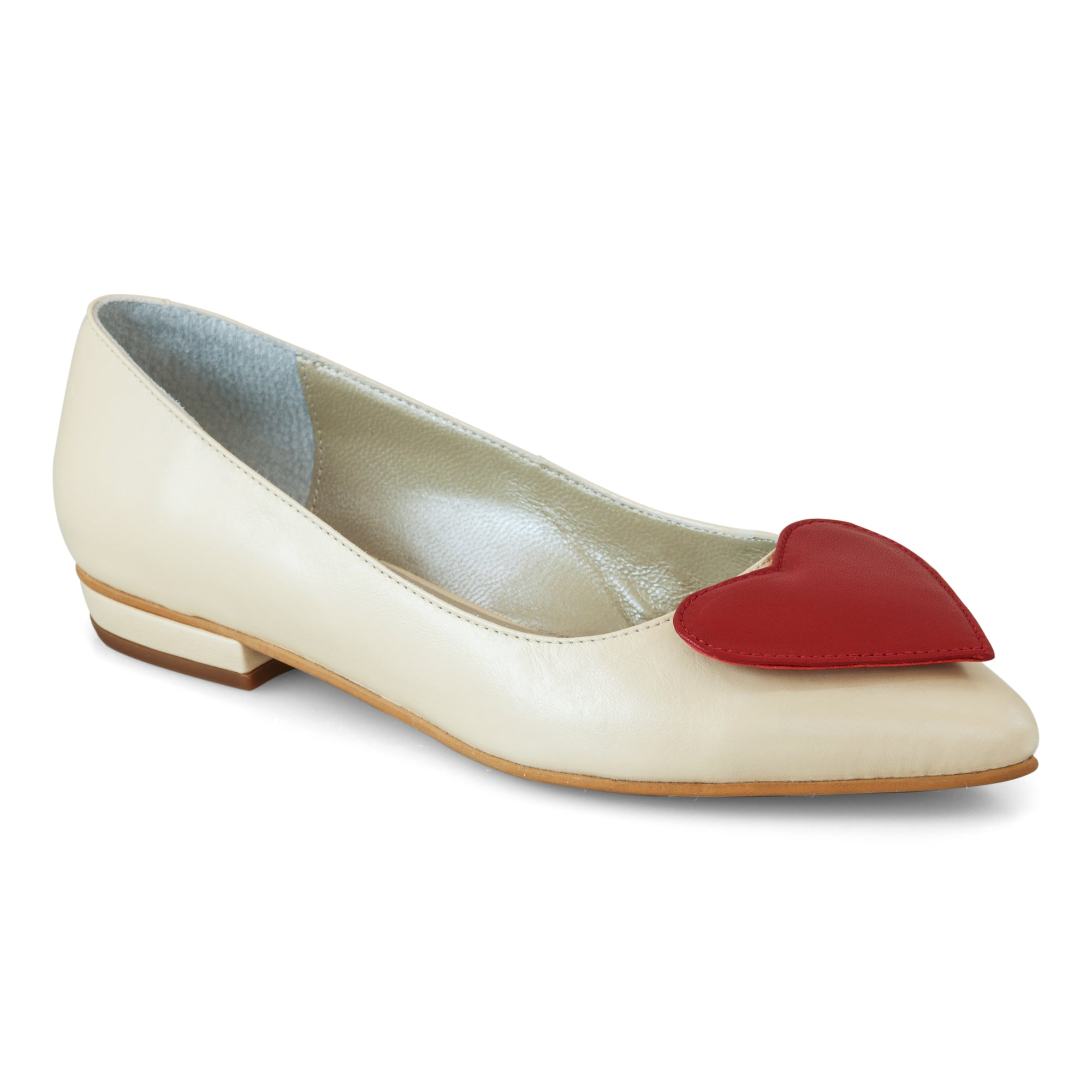Balerini piele Crem Heart - orice culoare