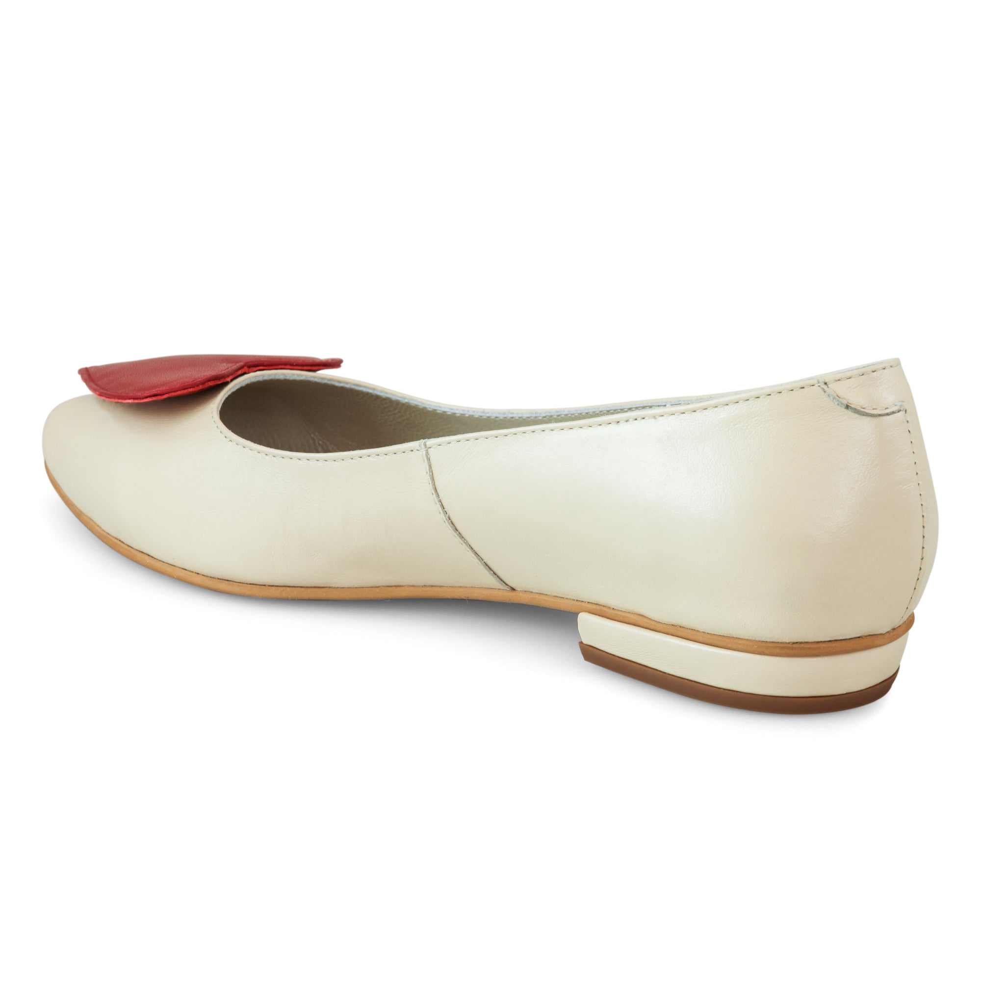 Balerini piele Crem Heart - orice culoare
