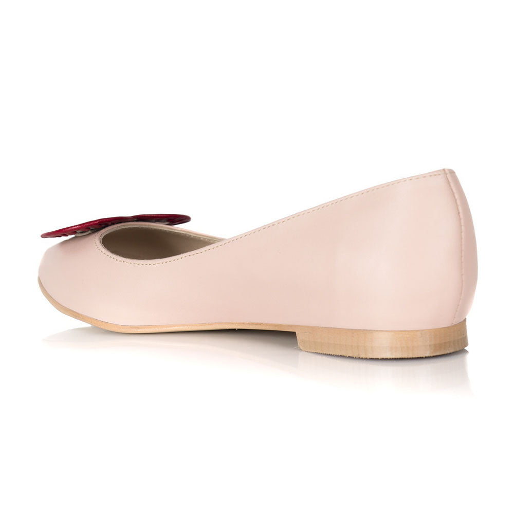 Balerini piele Crem Heart - orice culoare