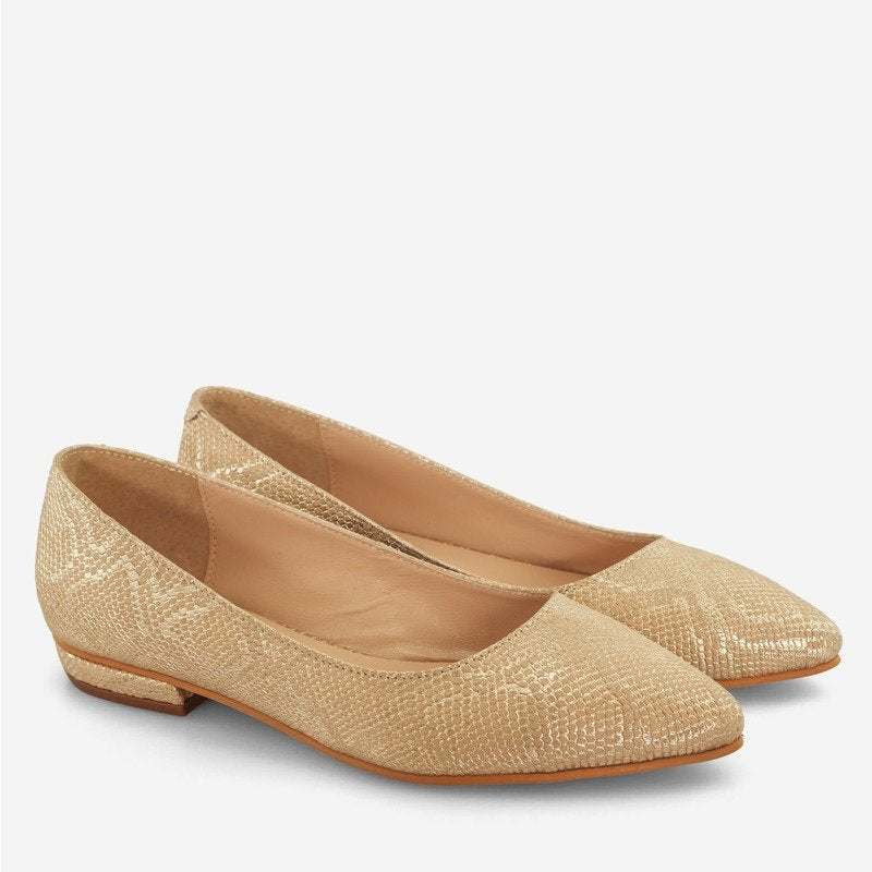 Balerini piele auriu snake varf ascutit D4 - orice culoare