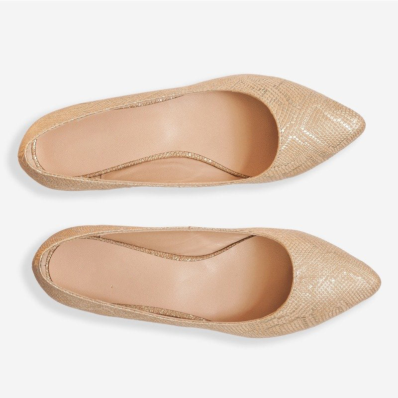 Balerini piele auriu snake varf ascutit D4 - orice culoare