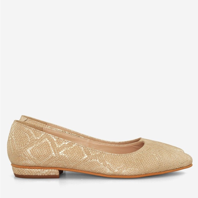 Balerini piele auriu snake varf ascutit D4 - orice culoare