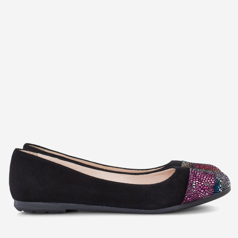 Balerini piele negru varf color D8 - orice culoare