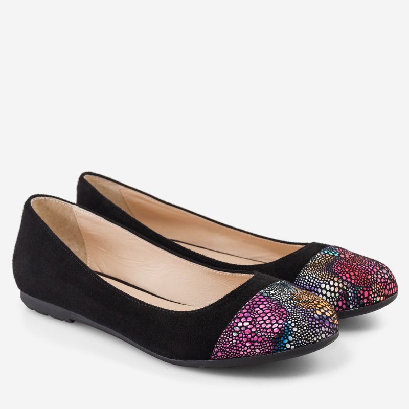 Balerini piele negru varf color D8 - orice culoare