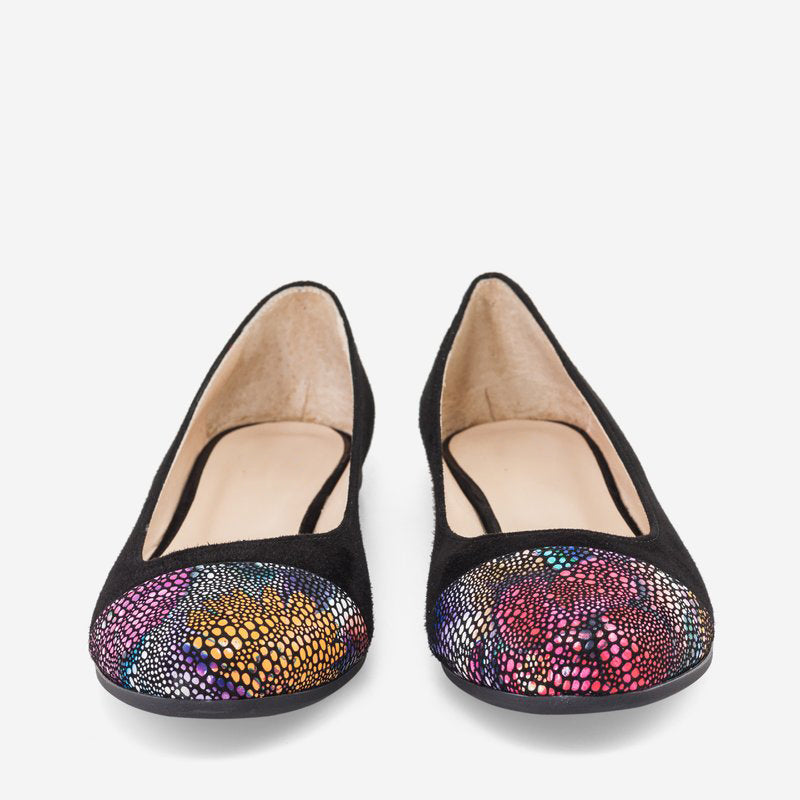 Balerini piele negru varf color D8 - orice culoare
