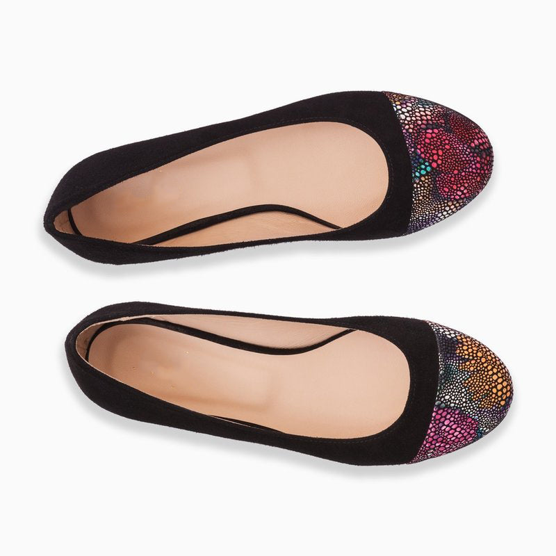 Balerini piele negru varf color D8 - orice culoare