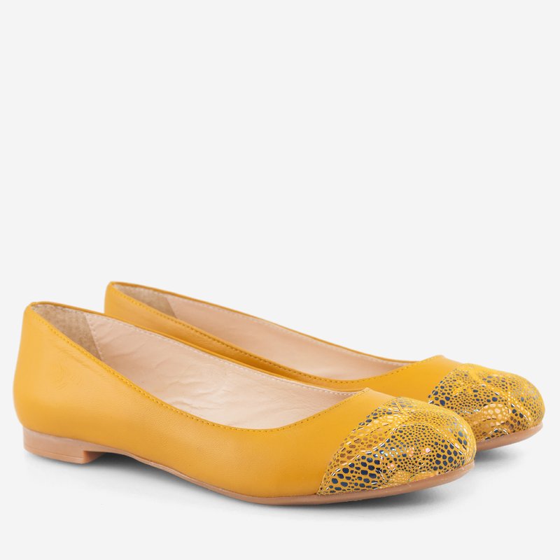 Balerini piele galben varf color D8 - orice culoare