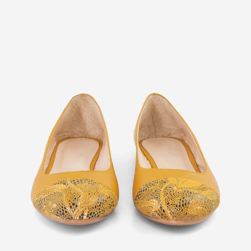 Balerini piele galben varf color D8 - orice culoare
