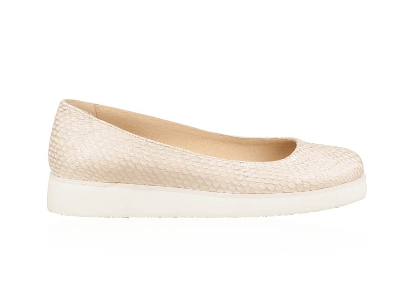 Balerini Piele Crem Snake Moni N10 - orice culoare