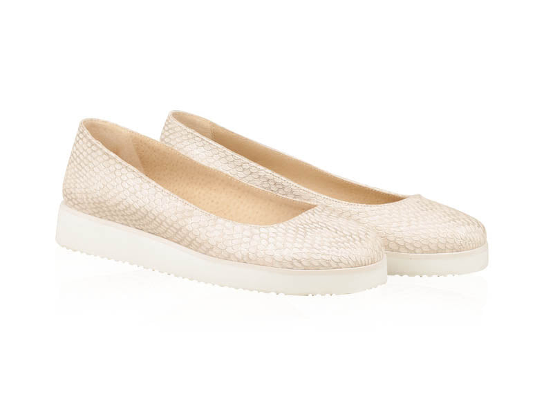 Balerini Piele Crem Snake Moni N10 - orice culoare