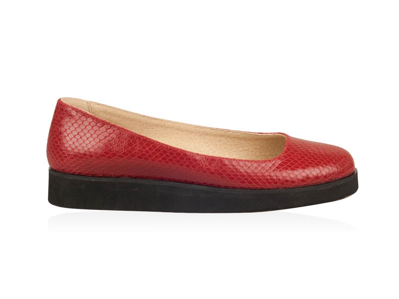 Balerini Piele Rosu Snake  Moni N10 - orice culoare