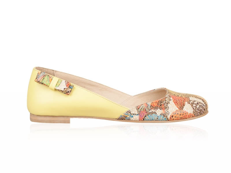 Balerini piele galben Butterfly N12 - orice culoare