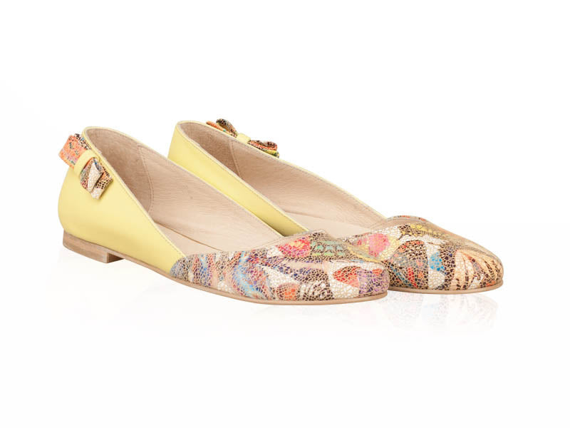 Balerini piele galben Butterfly N12 - orice culoare
