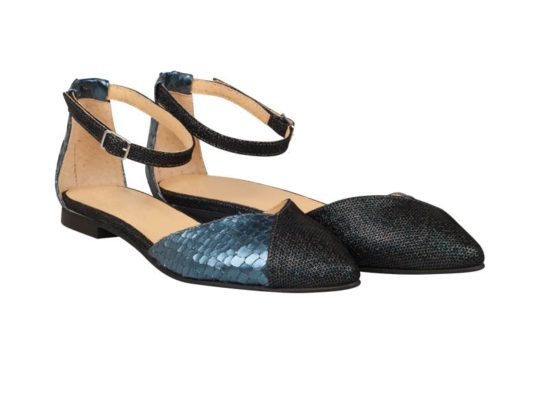 Balerini Piele Bleumarin Casya N83 - Orice culoare