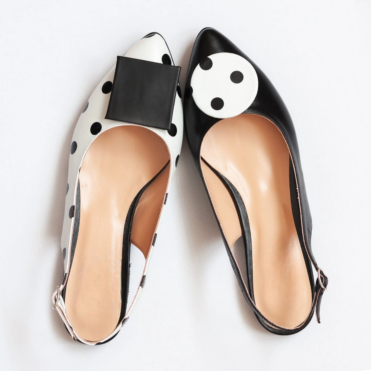 Balerini asimetrici decupati piele buline D42 - orice culoare