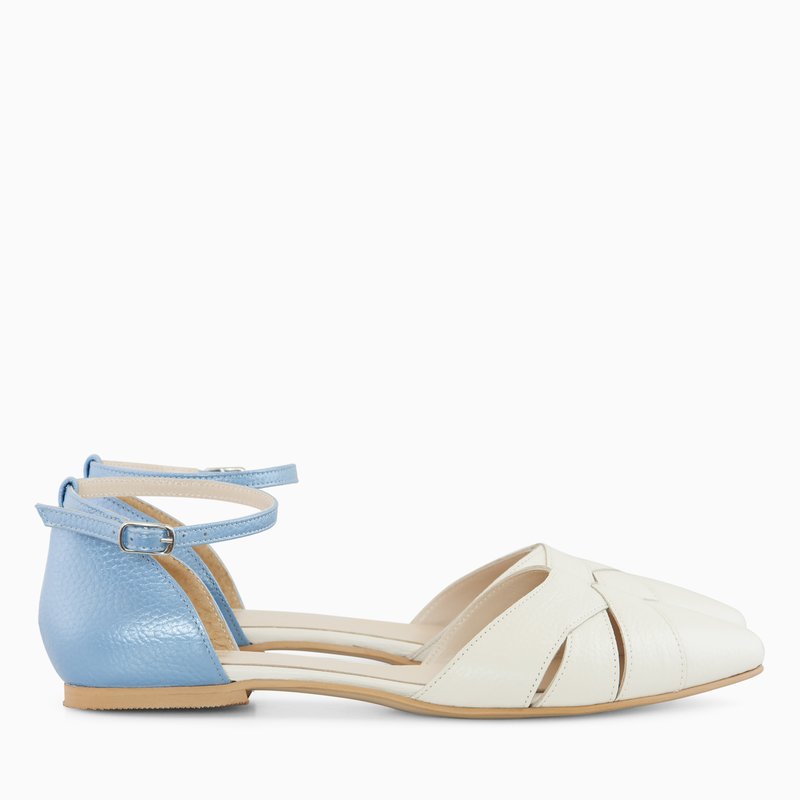Balerini Decupati Piele Galben/Bleu - orice culoare