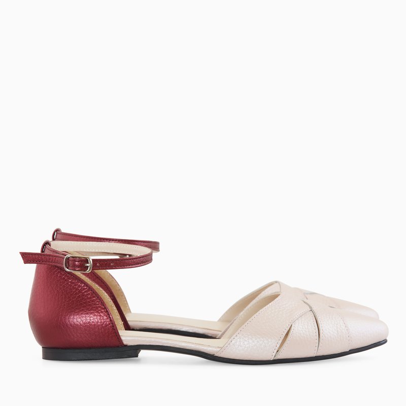 Balerini Decupati Piele Nude/Bordo - orice culoare