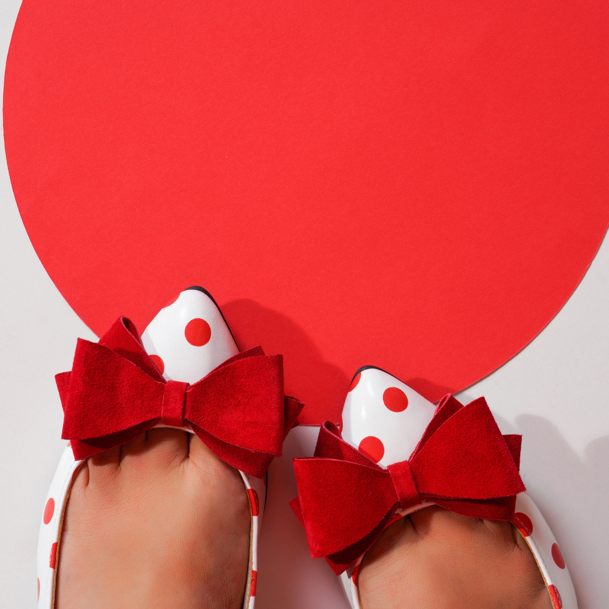 Balerini Decupati Piele Buline Alb/Rosu V20- orice culoare