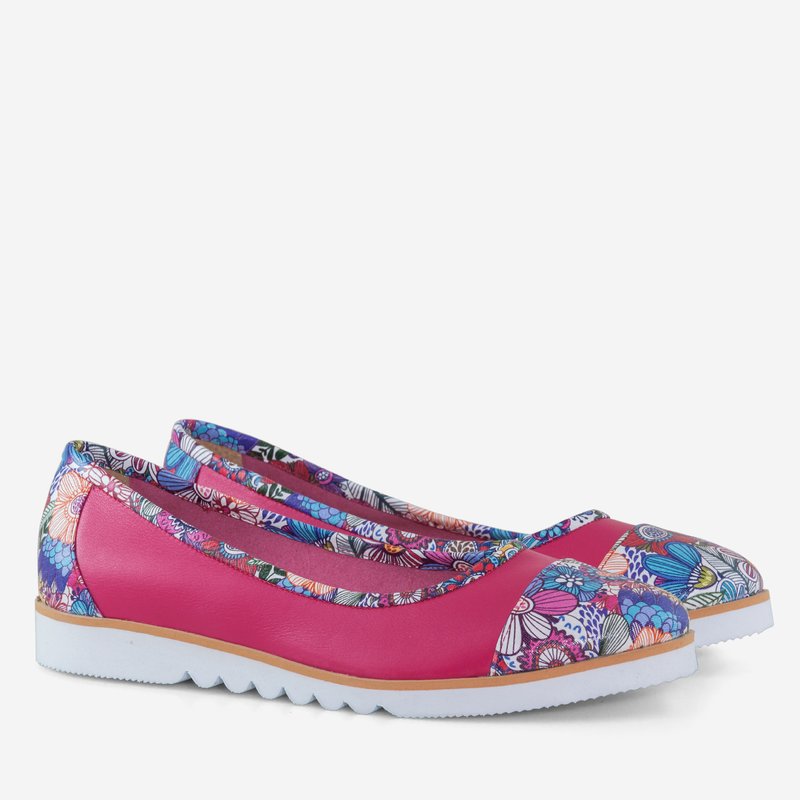 Balerini piele naturala Nadira Fuchsia D11 - orice culoare