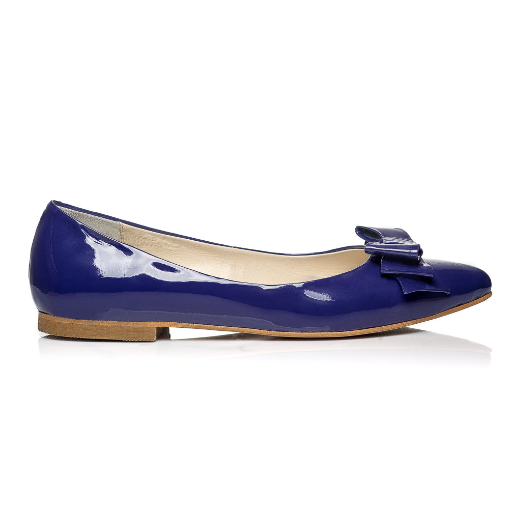 Balerini piele lacuita Bleumarin C1 - orice culoare