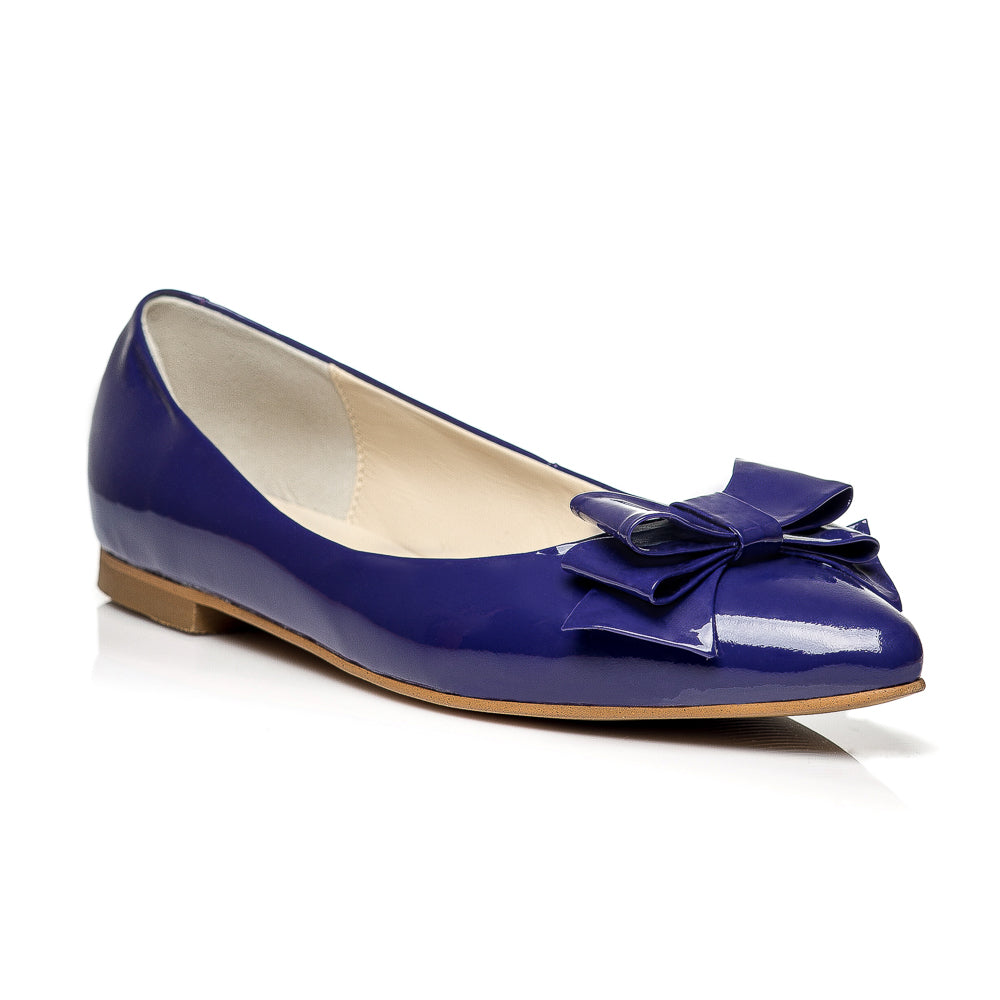 Balerini piele lacuita Bleumarin C1 - orice culoare