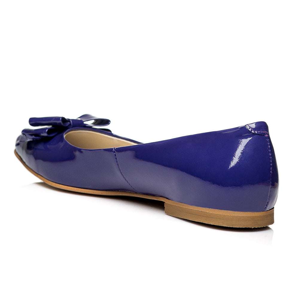 Balerini piele lacuita Bleumarin C1 - orice culoare