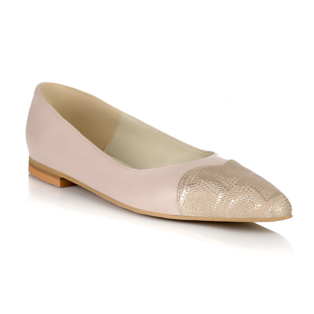 Balerini Piele Nude Varf  Snake Auriu V4 - orice culoare
